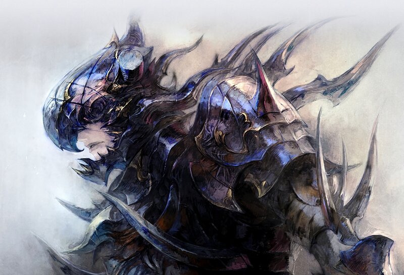 Armored Warrior in Motion — Black, Dramatic, Digital Art, Armor