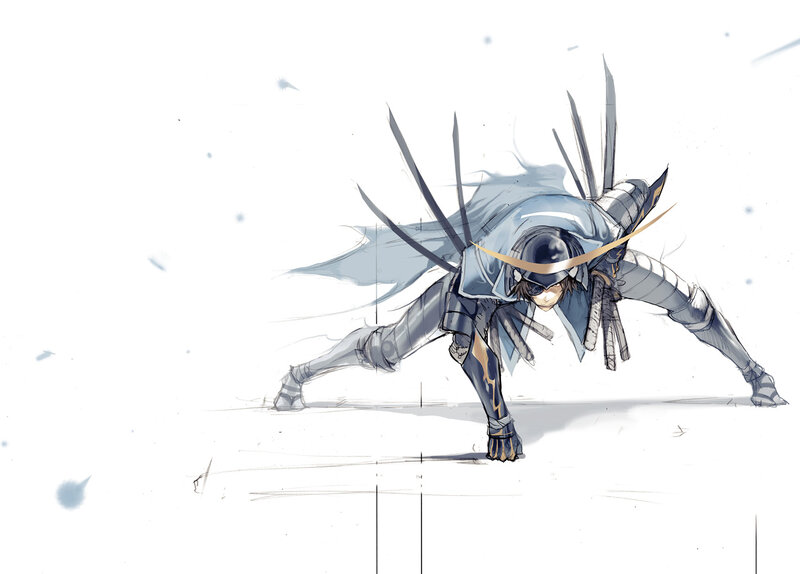 Armored Warrior in Motion — Gray