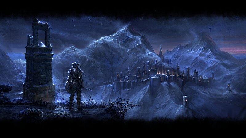 Armored Warrior in Mountains — Blue