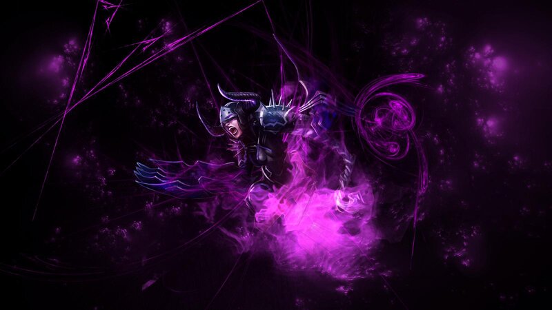Armored Warrior in Purple Energy