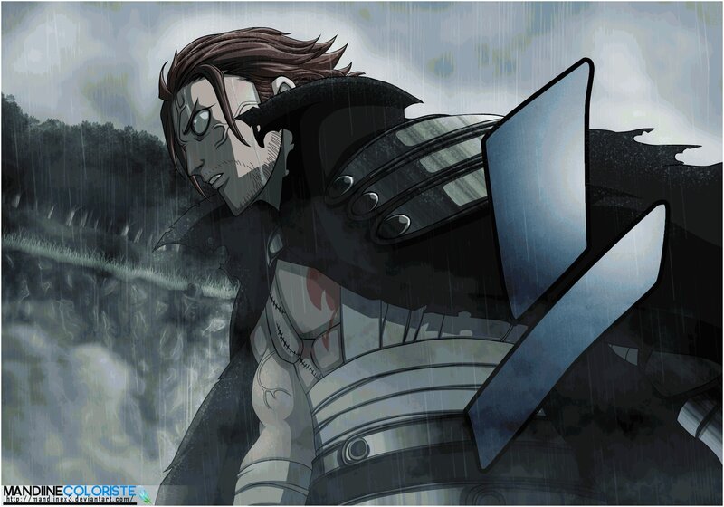 Armored Warrior in Rain — Gray