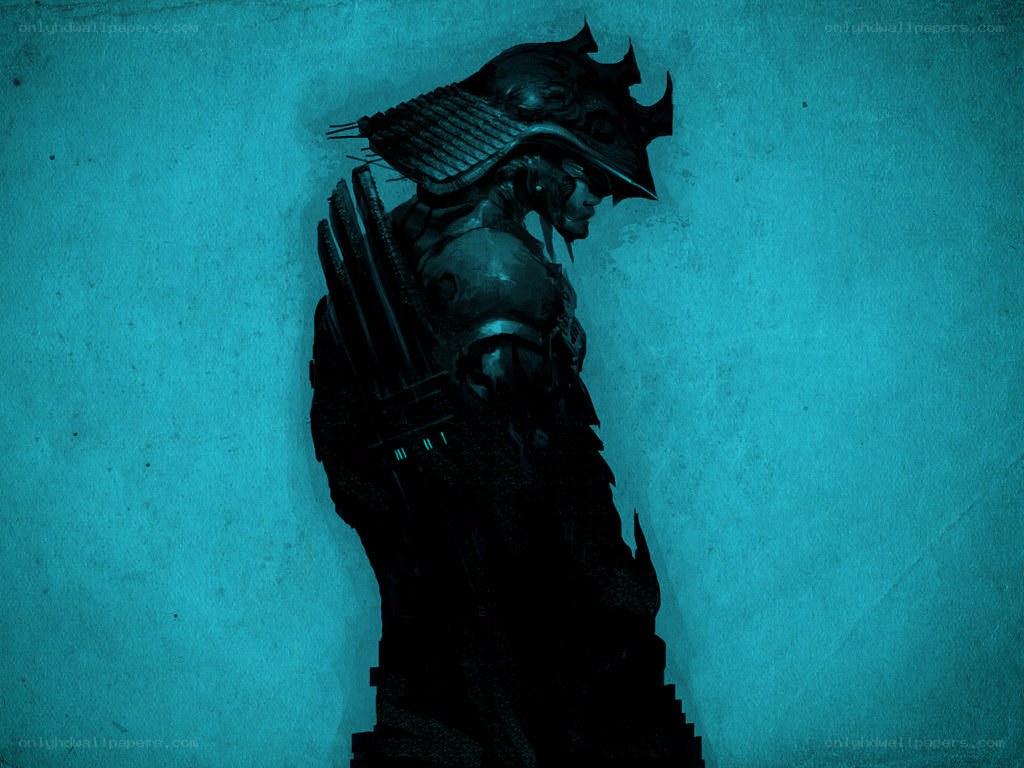 armored warrior in silhouette