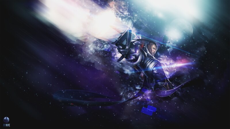Armored Warrior in Space — Purple, Dramatic