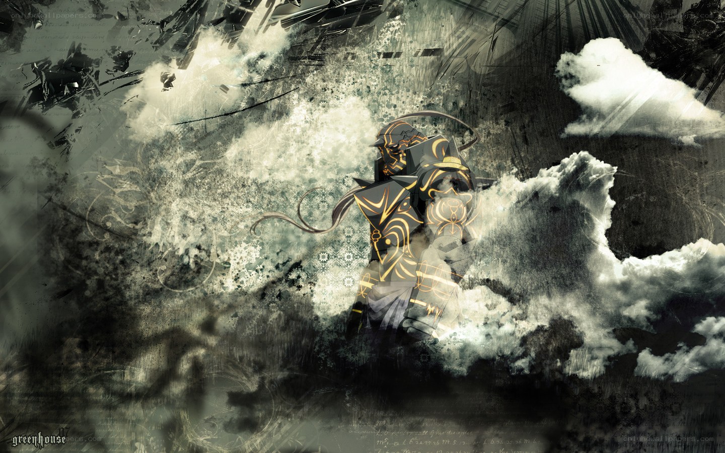 armored warrior in storm