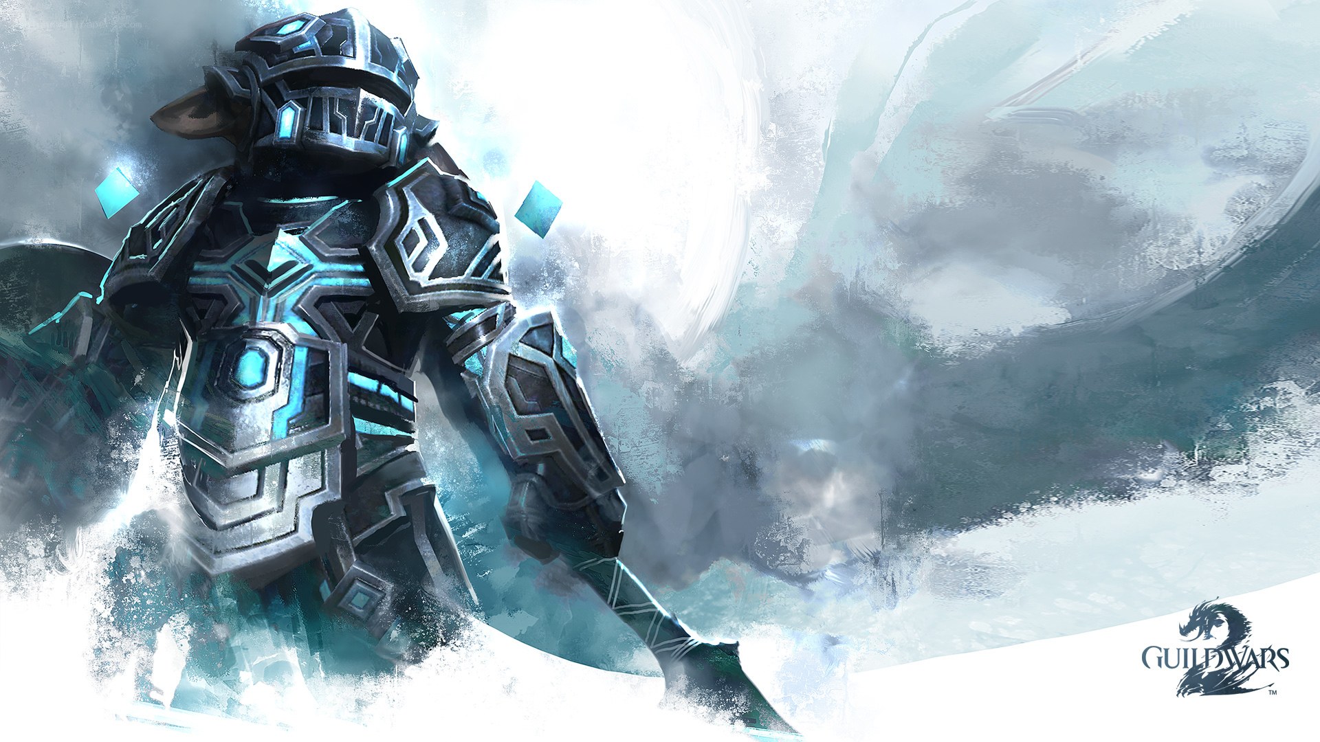 armored warrior in storm