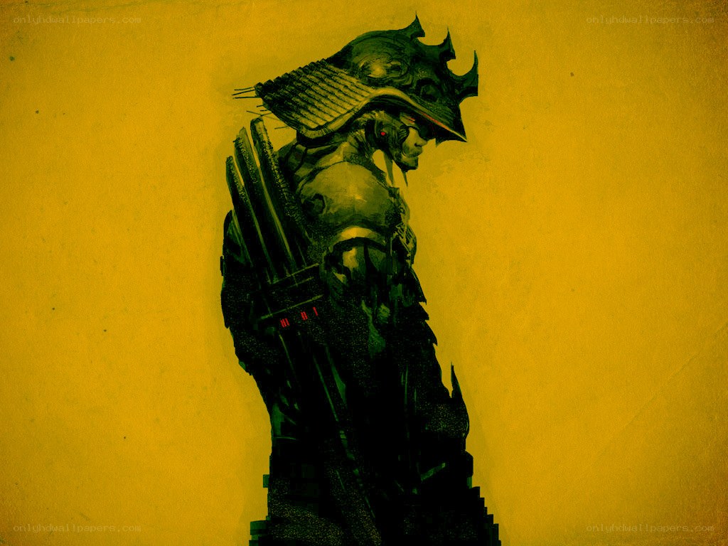 armored warrior in yellow