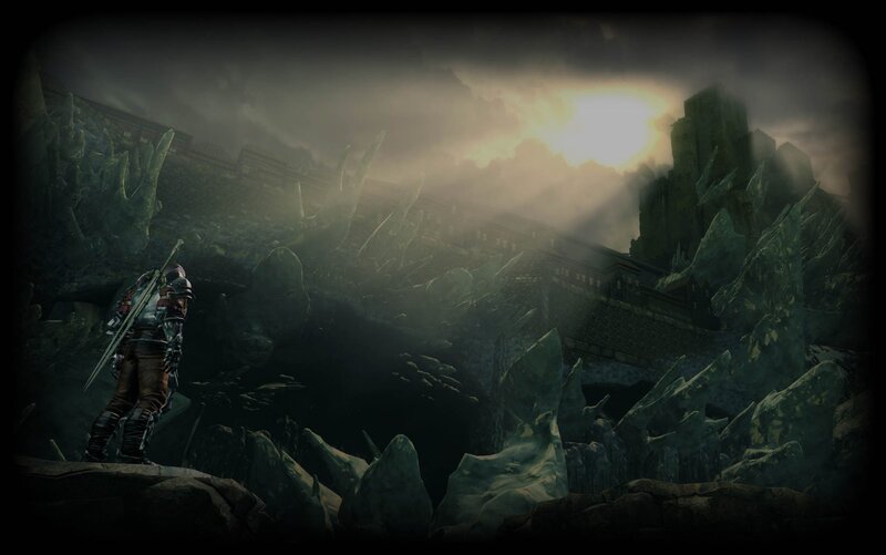 Armored Warrior on Cliff — Dark Green