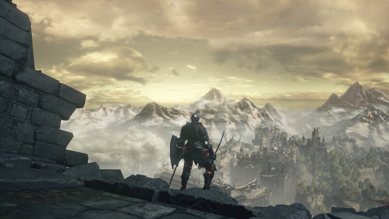 Armored Warrior on Cliff — Gray