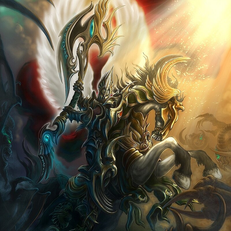 Armored Warrior on Horse — Gold