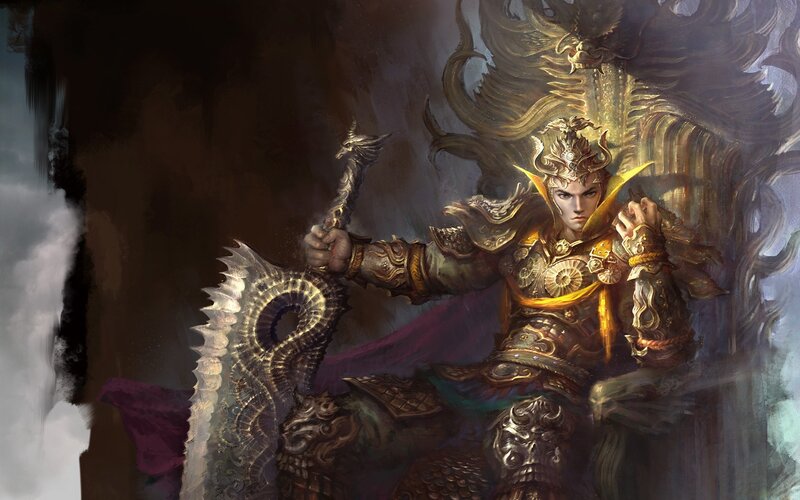 Armored Warrior on Throne — Gold