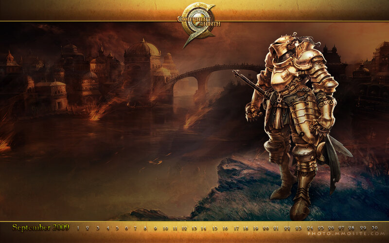 Armored warrior overlooking city