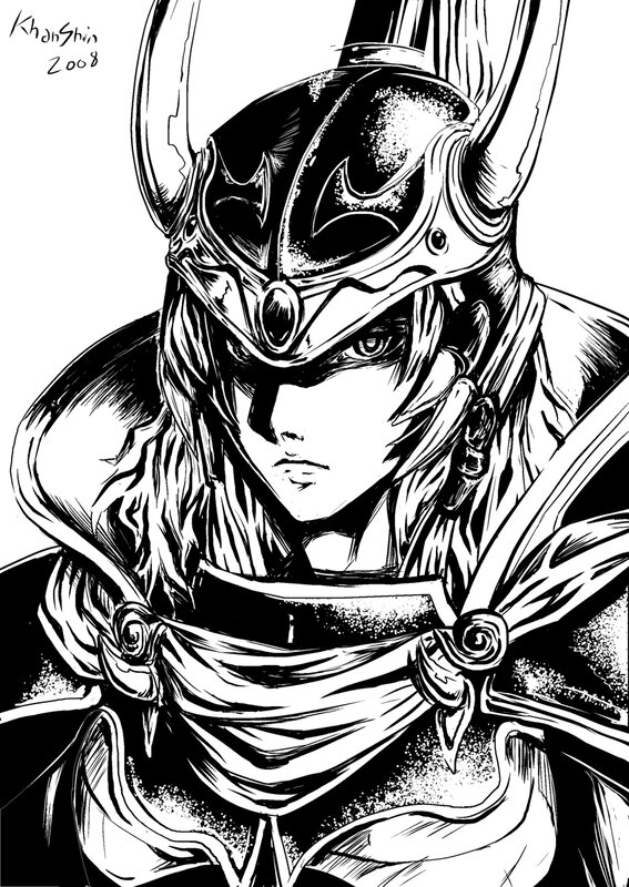 armored warrior portrait