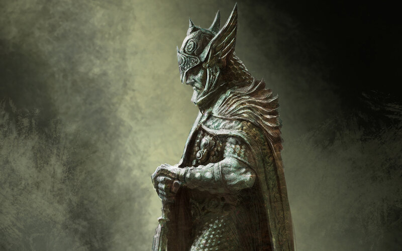 armored warrior statue