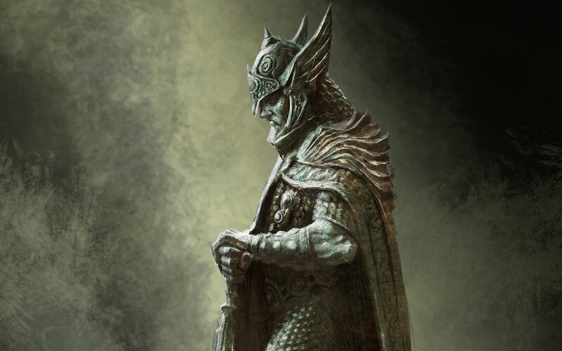 armored warrior statue