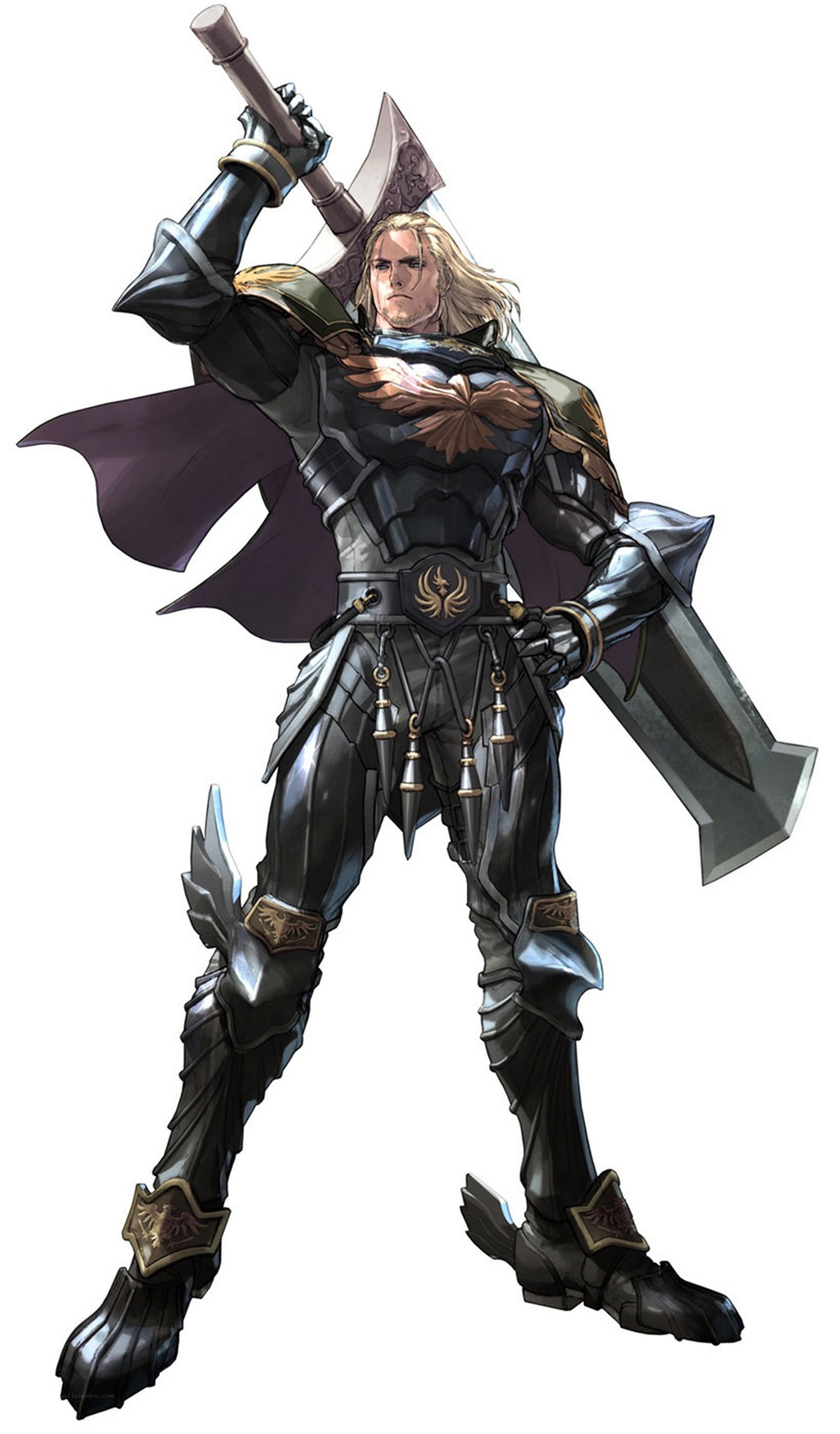 armored warrior with axe