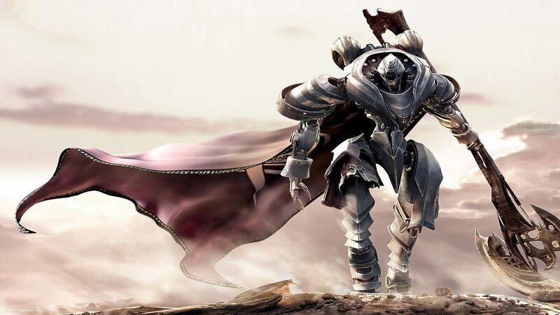 armored warrior with axe