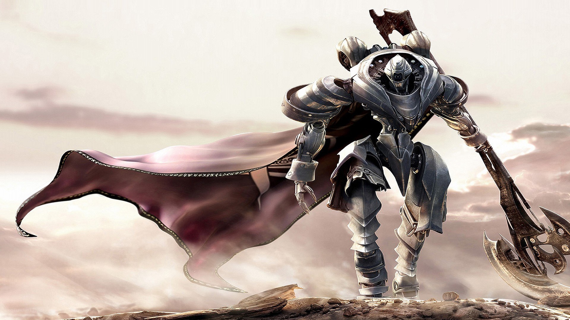 armored warrior with axe