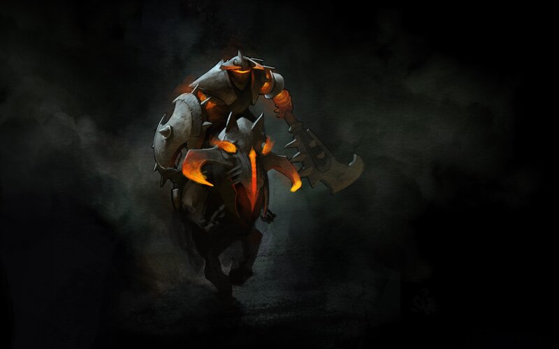 Armored Warrior with Axe — Black, Dark, Dramatic