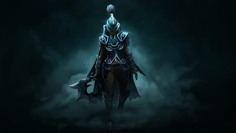 Armored Warrior with Axe — Black, Dramatic, Night, Digital Art, Armor