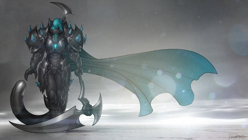 Armored Warrior with Axe — Gray, Dramatic, Digital Art, Cape