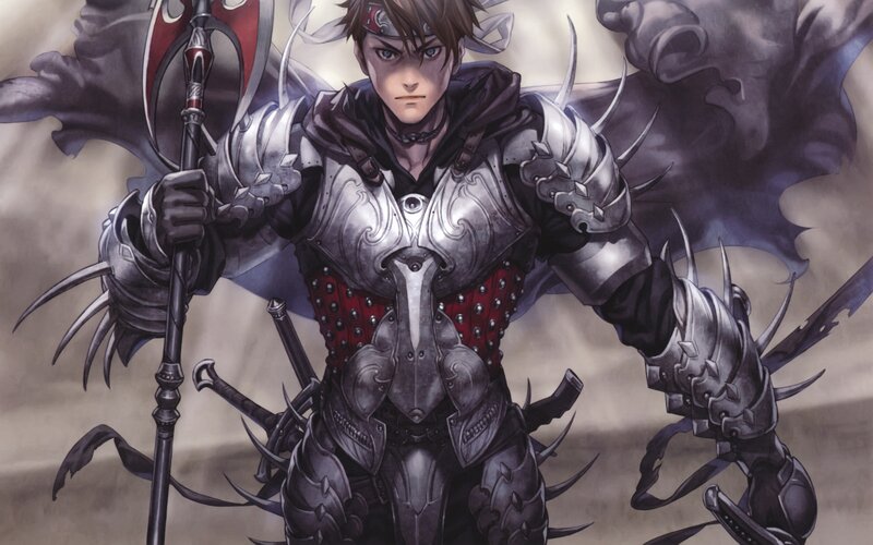 Armored Warrior with Axe — Gray, Dramatic, Manga, Armor