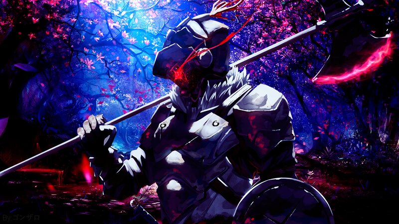 Armored Warrior with Axe — Purple, Dramatic, Night