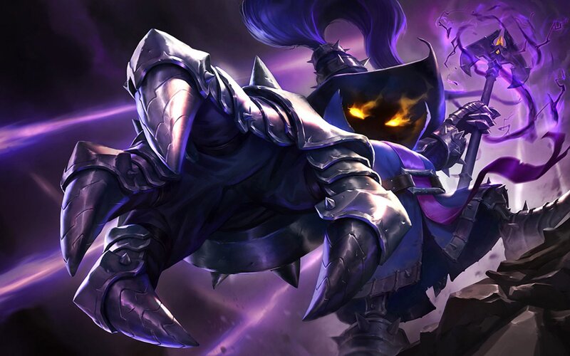 Armored Warrior with Axe — Purple, Dramatic