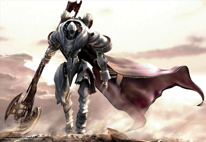 armored warrior with axe