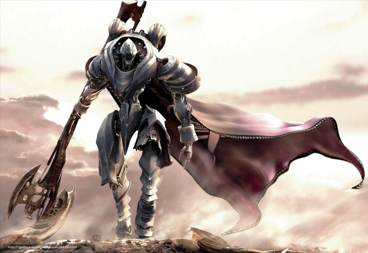 armored warrior with axe