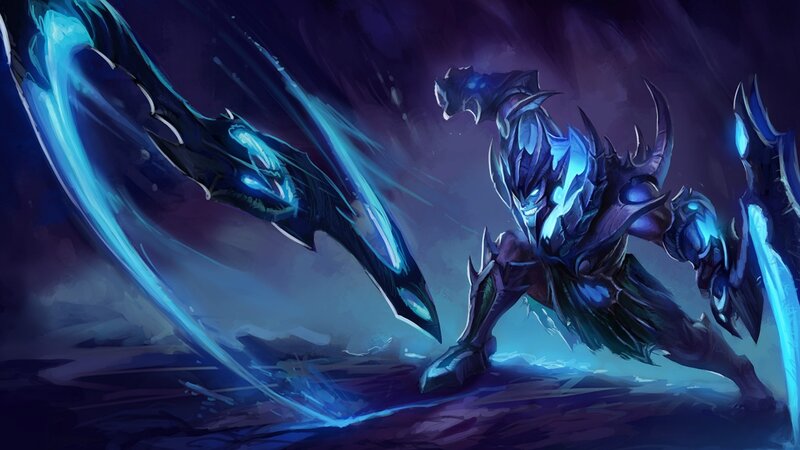 Armored Warrior with Blades — Blue