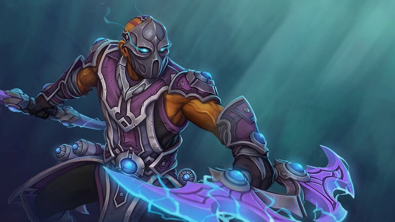 Armored Warrior with Blades — Purple