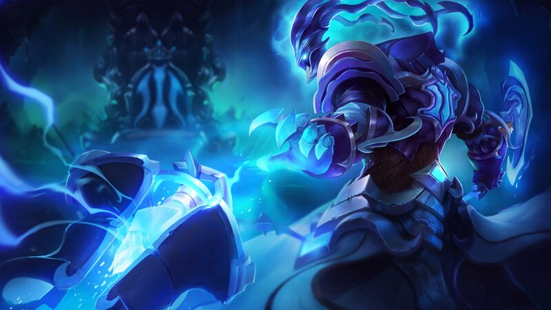 Armored Warrior with Blue Energy — Dramatic