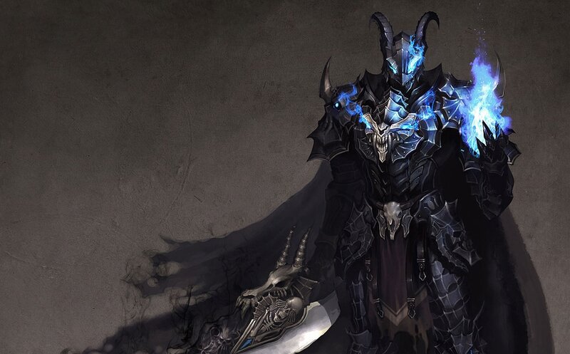 Armored Warrior with Blue Energy