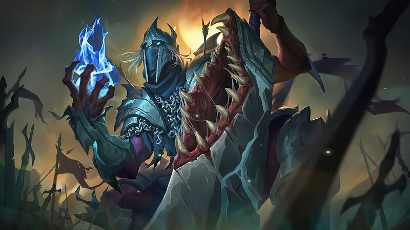 Armored Warrior with Blue Flame