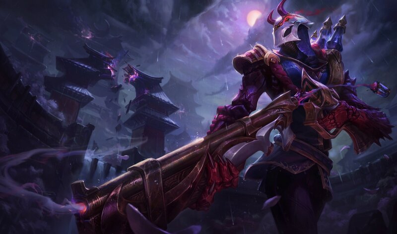 Armored Warrior with Cannon — Purple, Dramatic