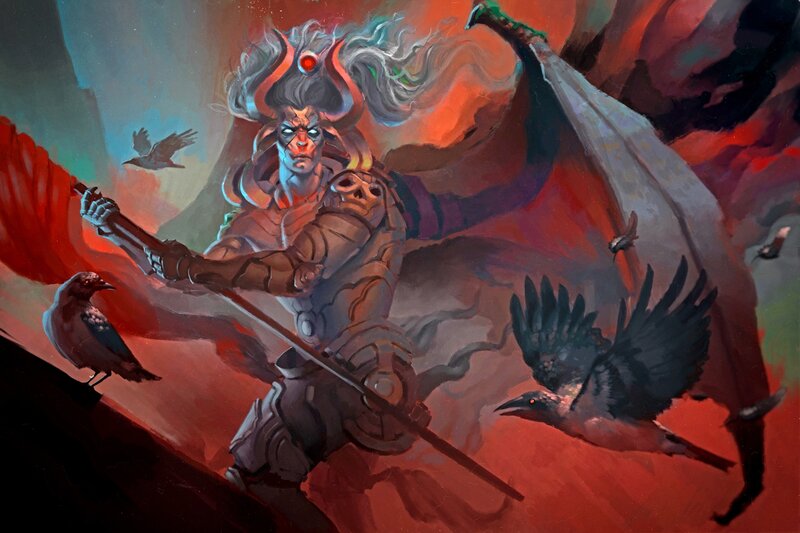 Armored Warrior with Crows