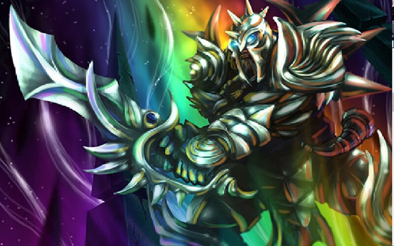 Armored Warrior with Dragon — Purple