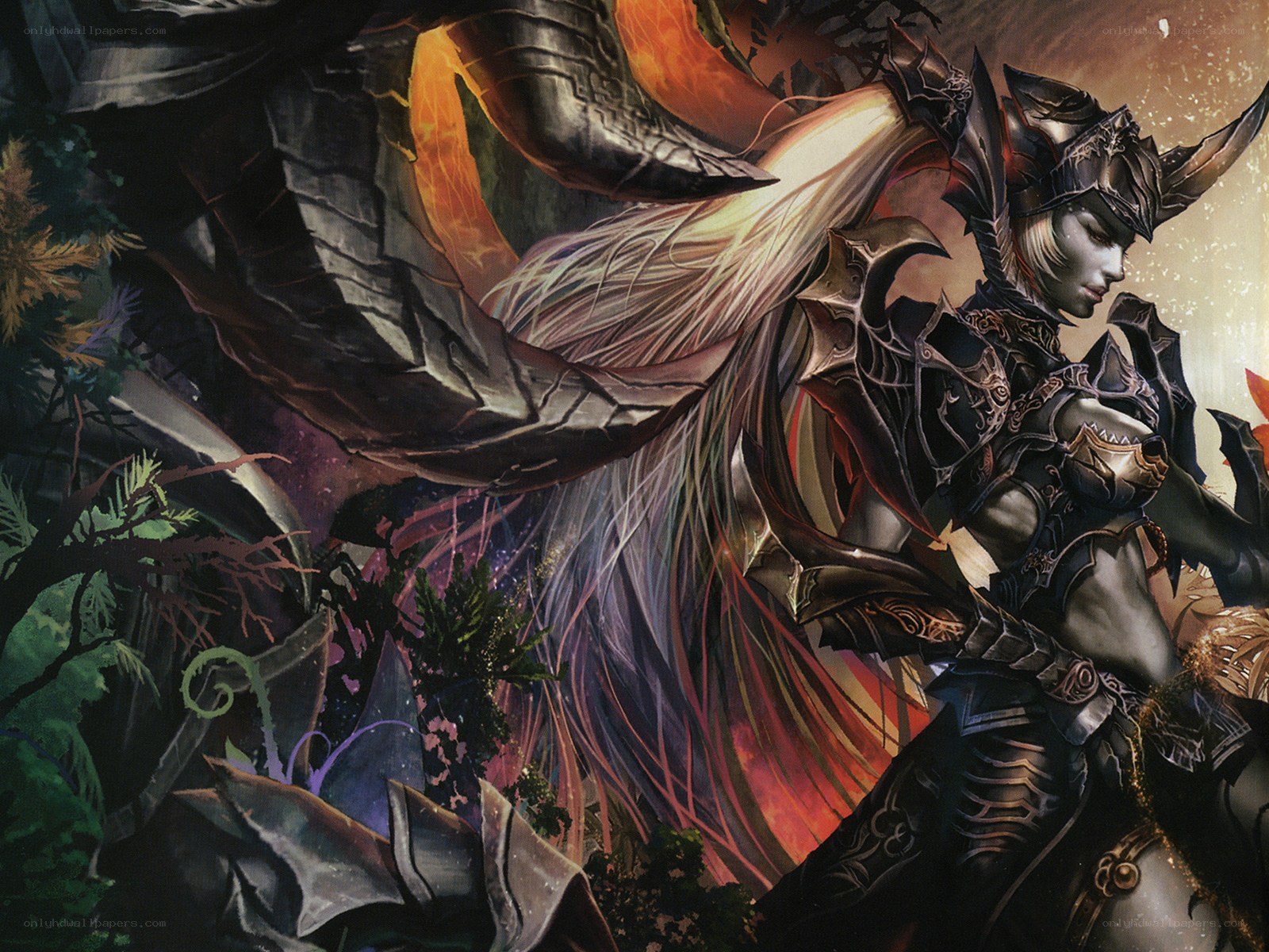 Armored warrior with dragon