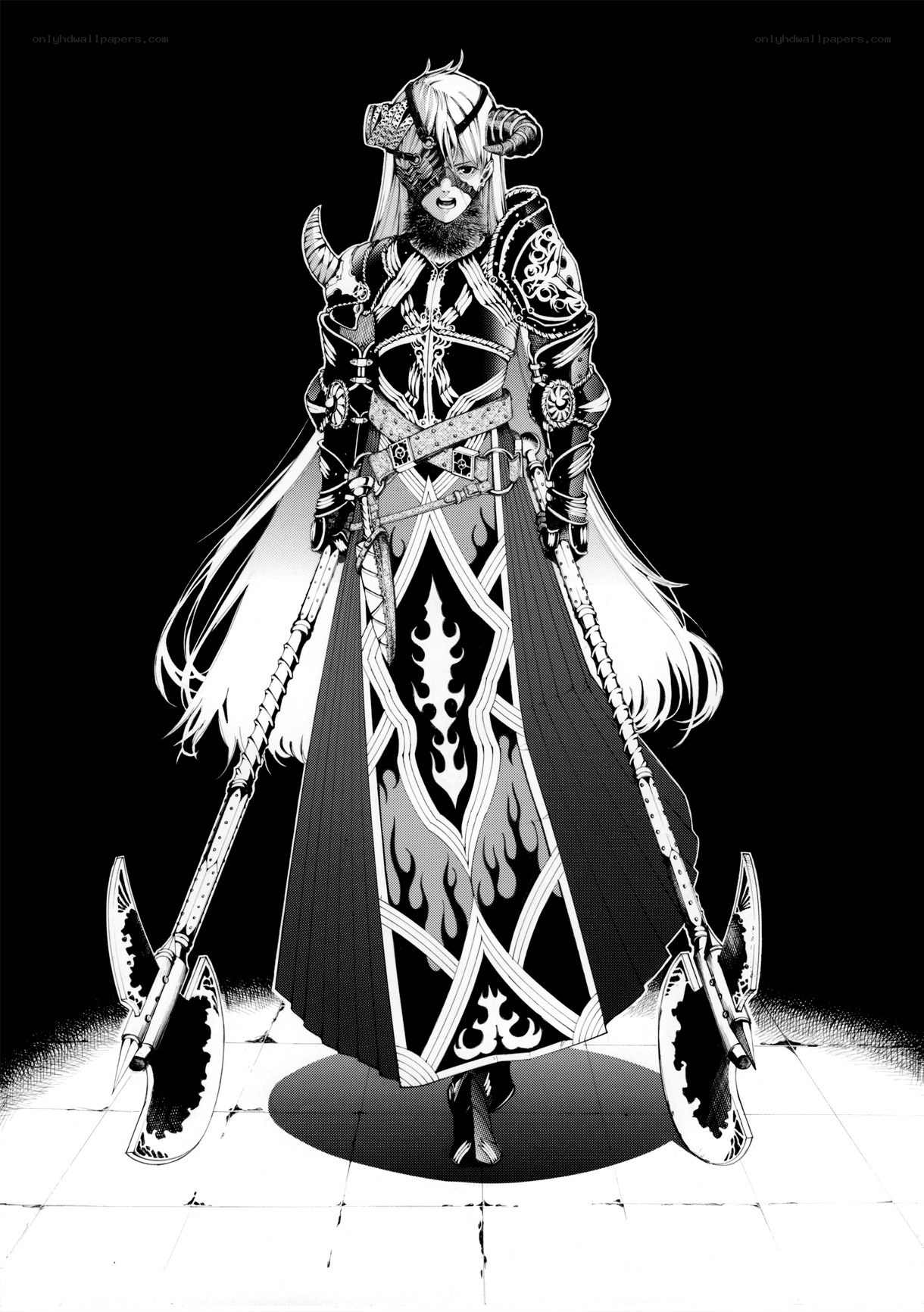 armored warrior with dual axes