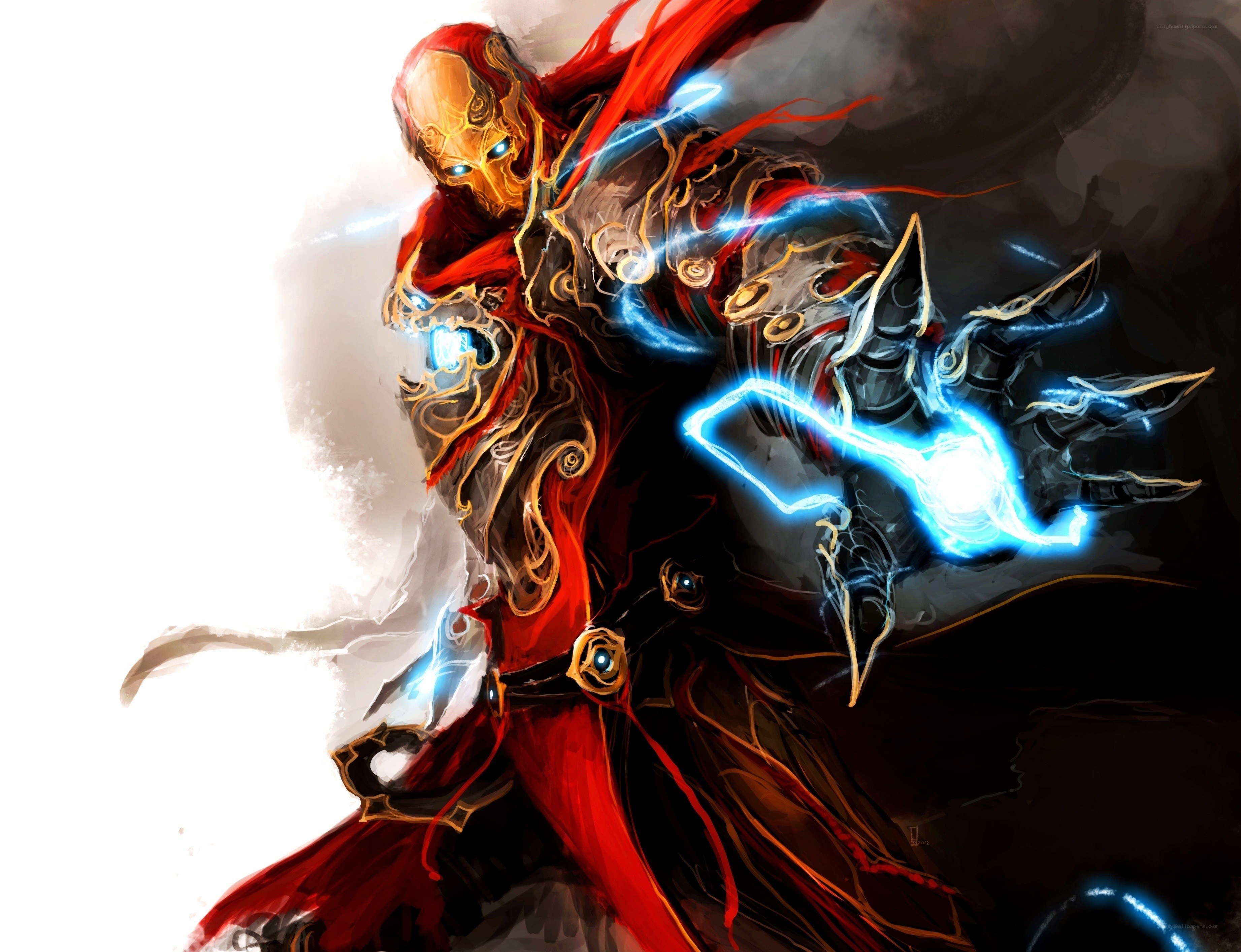 armored warrior with energy blade