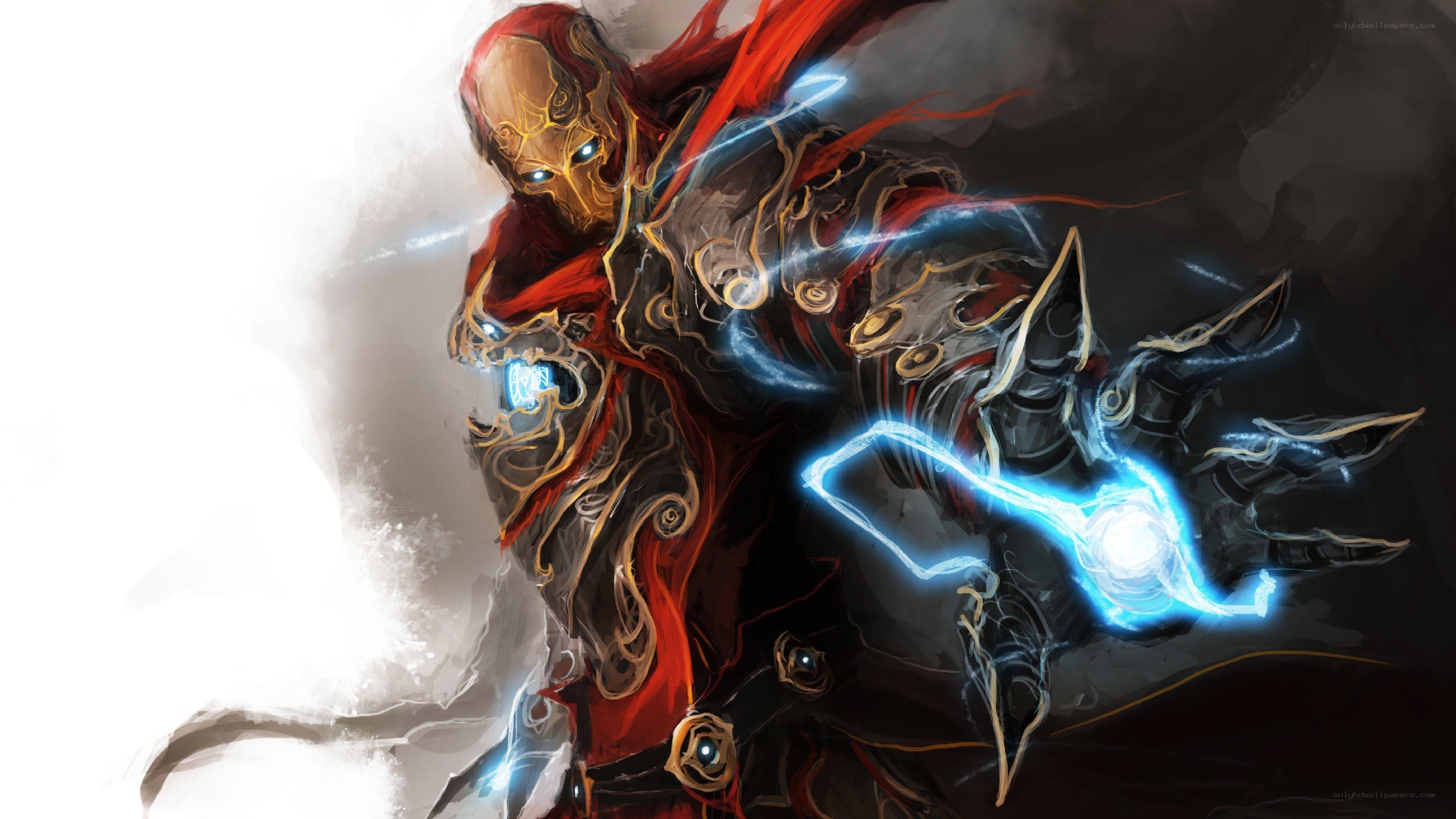armored warrior with energy blade