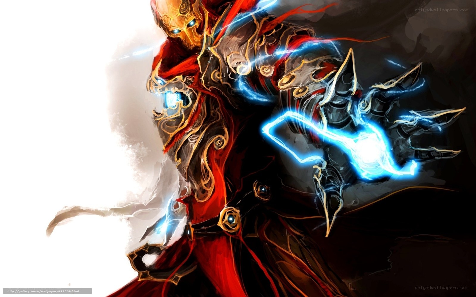armored warrior with energy blade