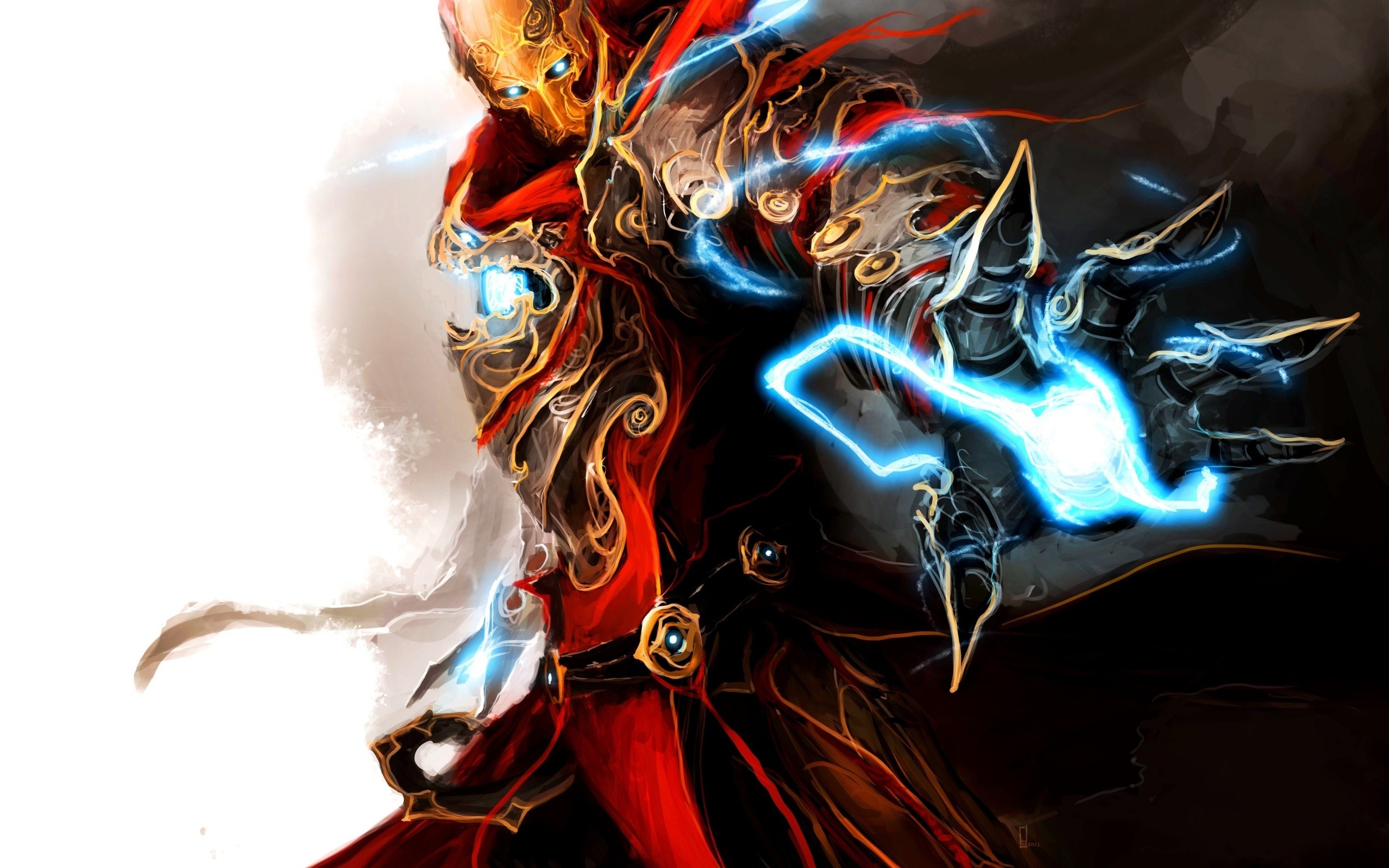 armored warrior with energy magic