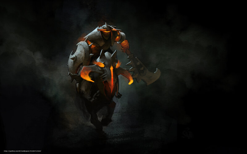 armored warrior with glowing axe