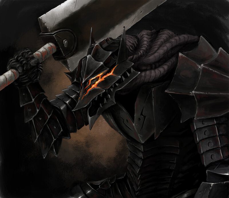 armored warrior with glowing sword