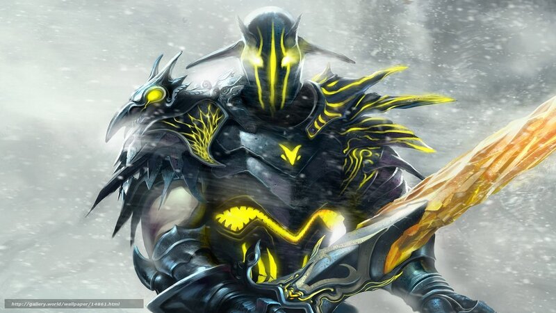 armored warrior with glowing sword
