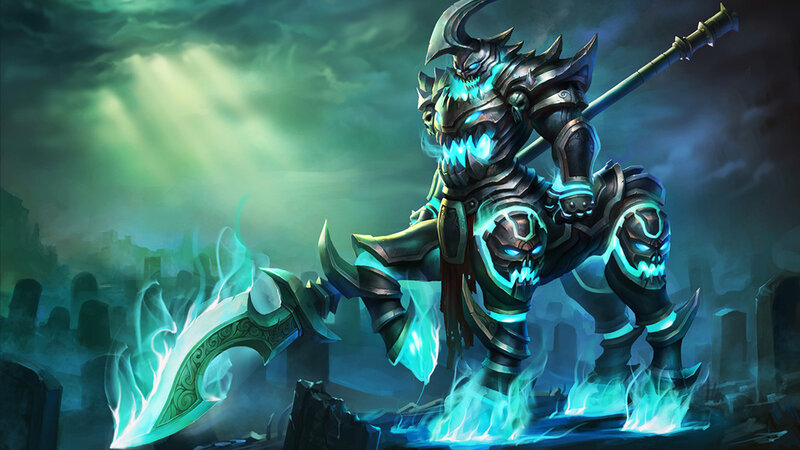 Armored Warrior with Glowing Weapon — Blue
