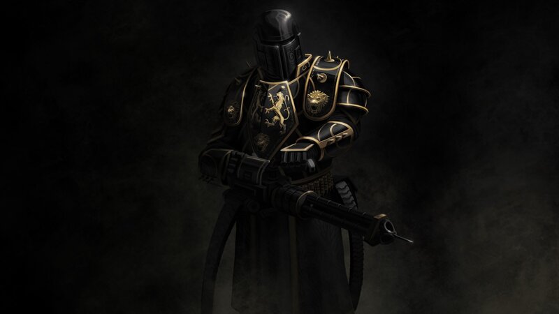 Armored Warrior with Gun — Black