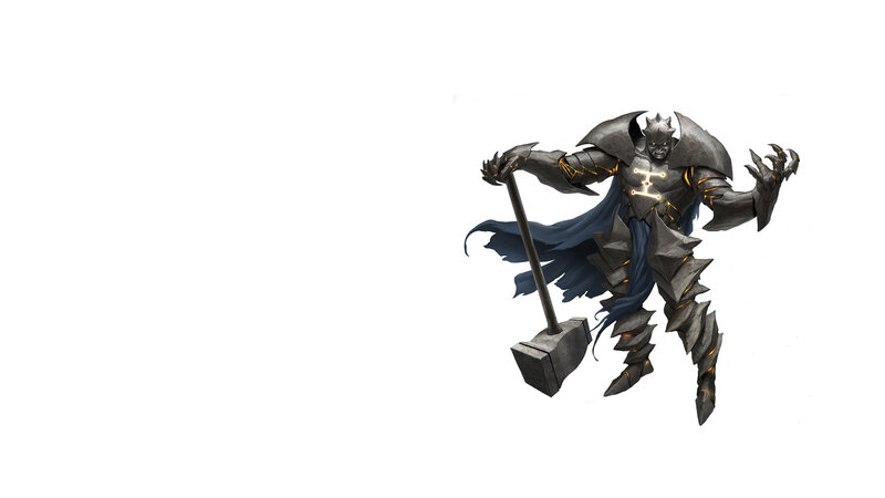 armored warrior with hammer