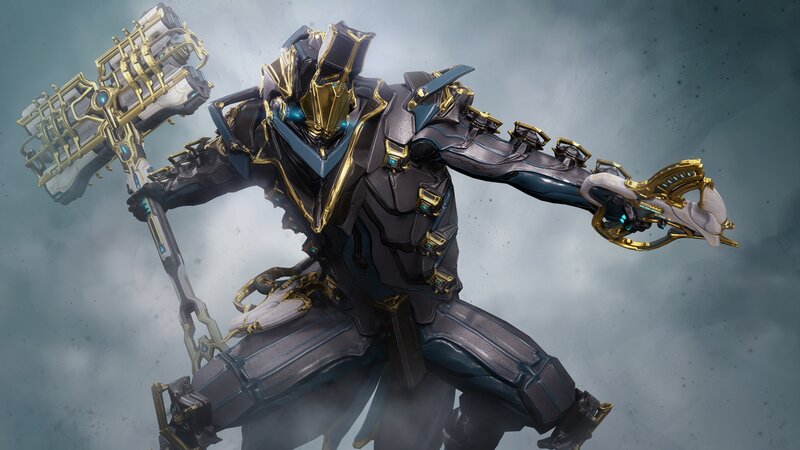 Armored Warrior with Hammer — Black, Dramatic, Digital Art, Gauntlet